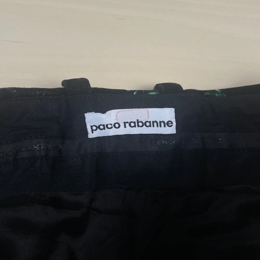 Paco‎ Rabanne Jupe Floral Cotton Blend Maxi Skirt Velvet Black Size 38 / 6 US